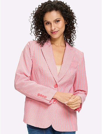 Blazer seersucker à repassage superflu - taille standard - helline