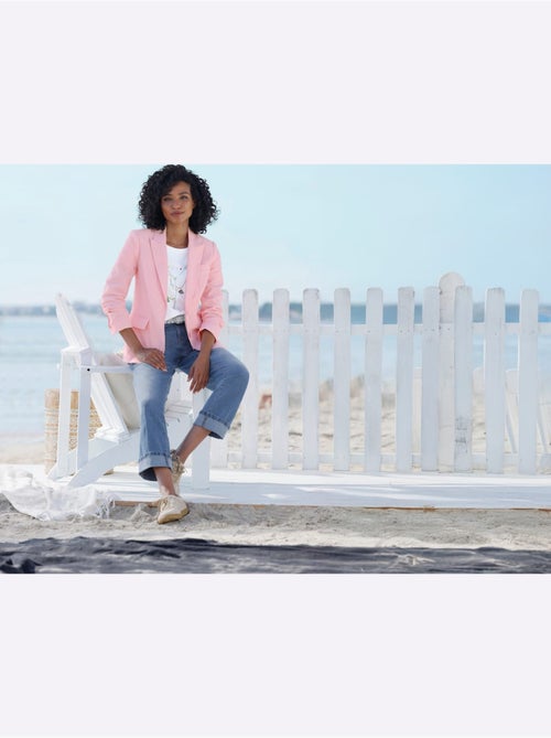 Blazer seersucker à repassage superflu - taille standard - helline - Kiabi Blazer seersucker à repassage superflu - taille standard - helline - Kiabi