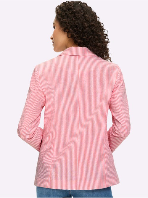 Blazer seersucker à repassage superflu - taille standard - helline - Kiabi Blazer seersucker à repassage superflu - taille standard - helline - Kiabi
