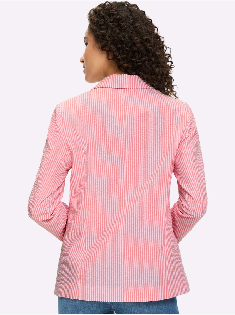 Blazer seersucker à repassage superflu - taille standard - helline Rose - Kiabi