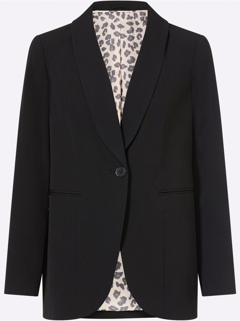 Blazer Superbe Doublure Au Motif Léopard - Taille Standard - Helline Noir - Kiabi