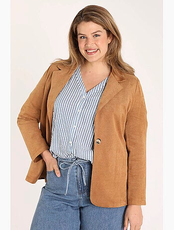 Blazer uni effet suédine PAPRIKA