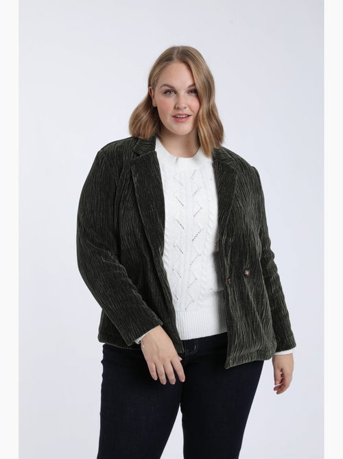 Blazer uni en velours plissé PAPRIKA - Kiabi