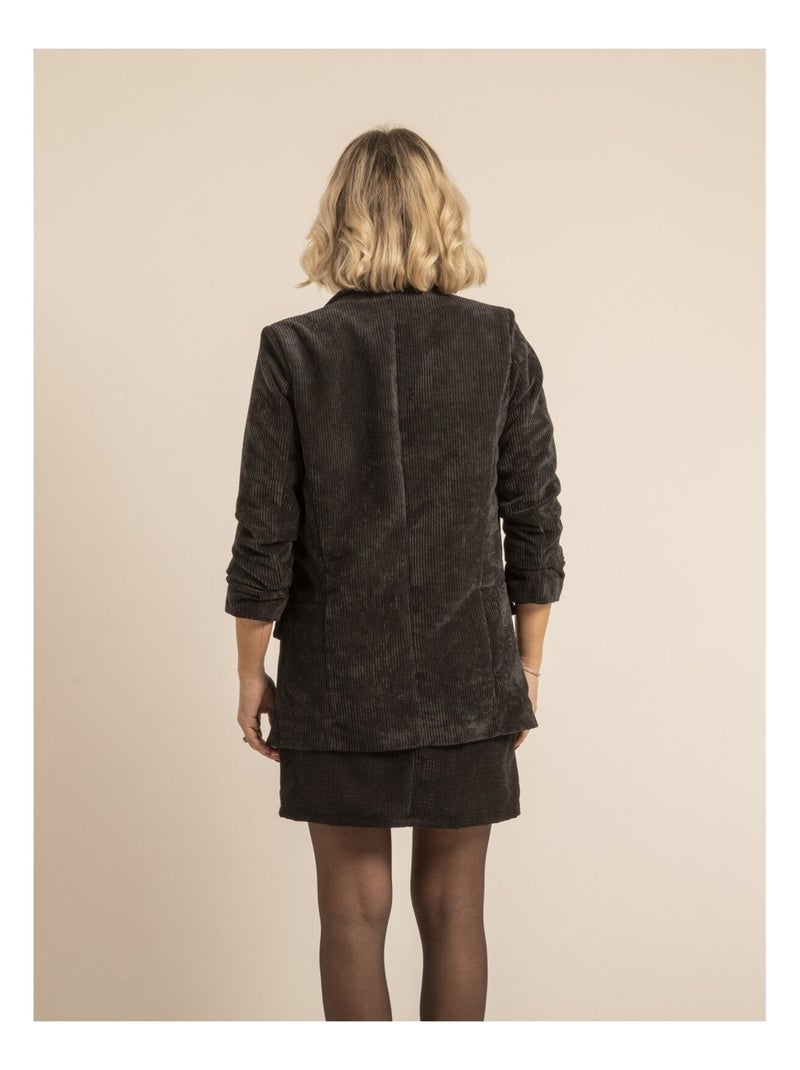 Blazer velours manches froncées UDEXIE Marron caramel - Kiabi