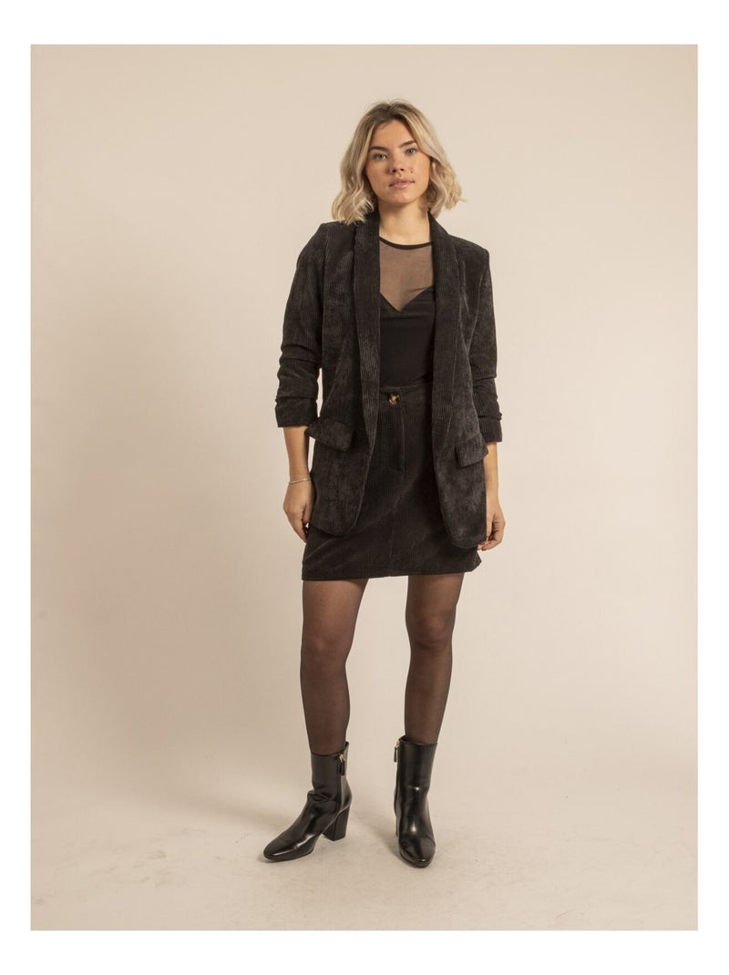 Blazer velours manches froncées UDEXIE Marron caramel - Kiabi