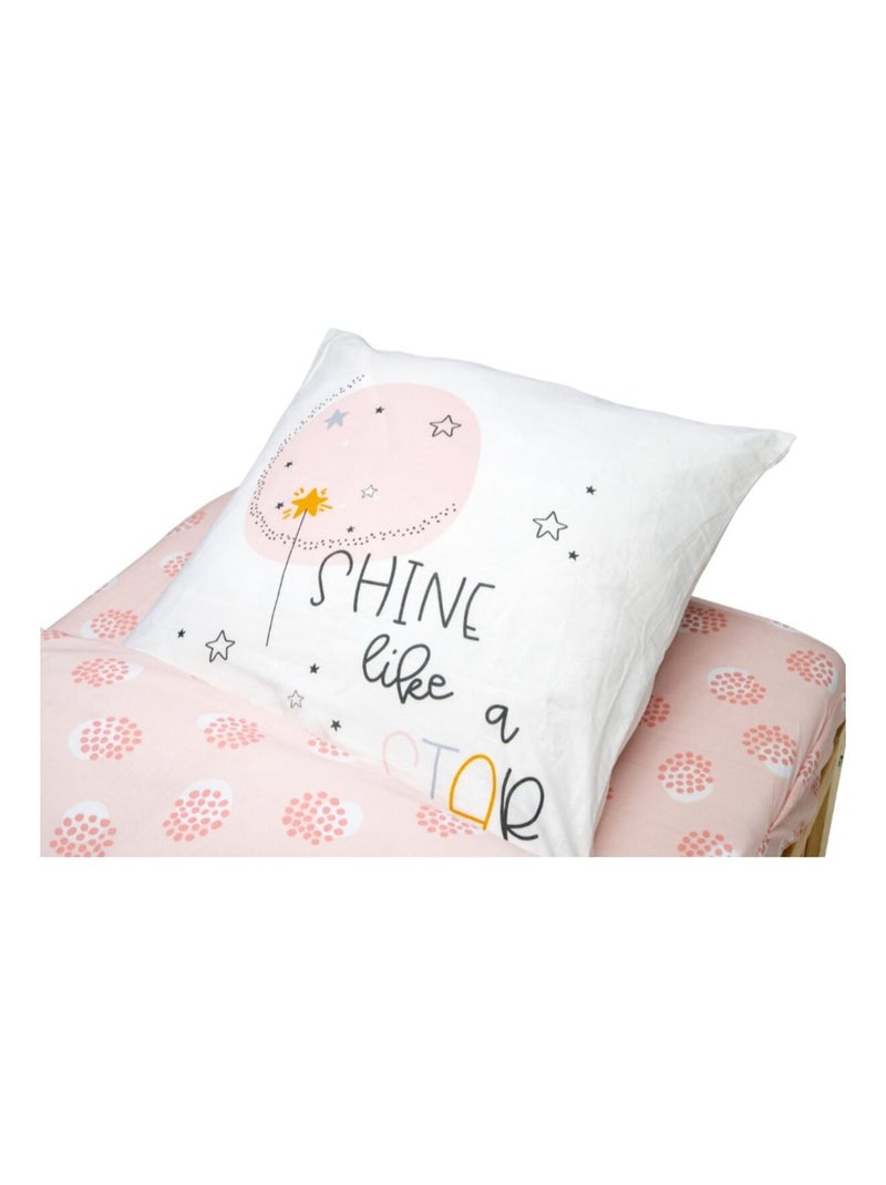 Bleu Câlin - Caradou® Shine Avec Couette 90x190cm Parure Enfant Princesse Rose - Kiabi
