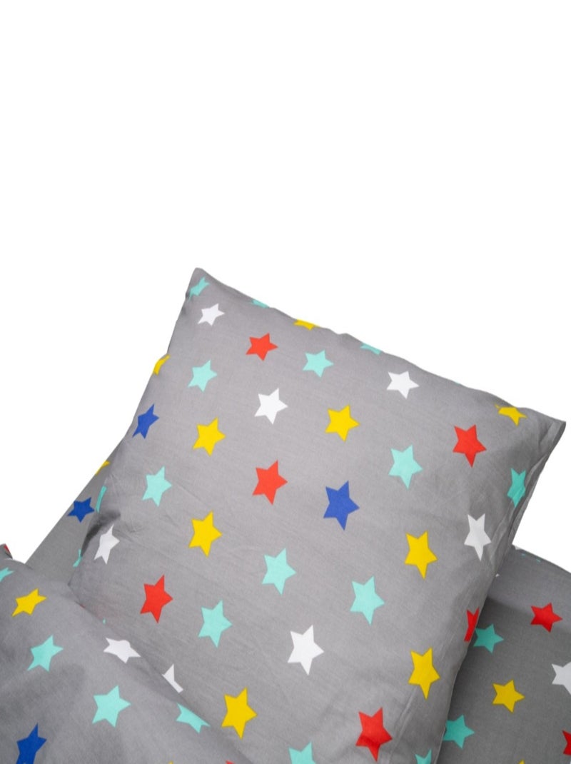 Bleu Câlin - Caradou® Stars Avec Couette 90x190cm Parure Enfant Étoiles Gris - Kiabi