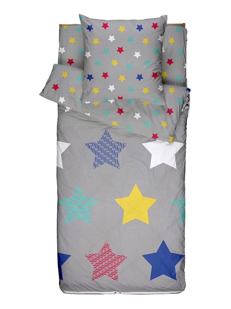 Bleu Câlin - Caradou® Stars Avec Couette 90x190cm Parure Enfant Étoiles Gris - Kiabi