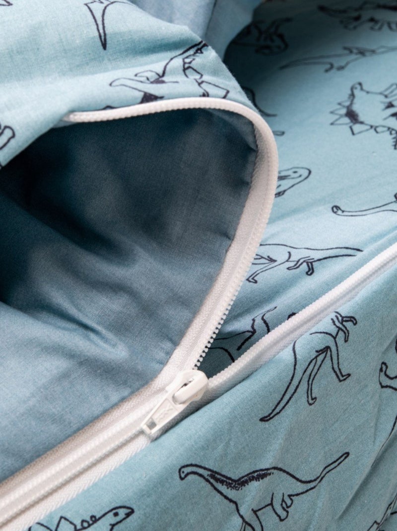 Bleu Câlin - Caradou® T-rex Avec Couette 90x190cm Parure Enfant Dinosaure Bleu Jaune - Kiabi