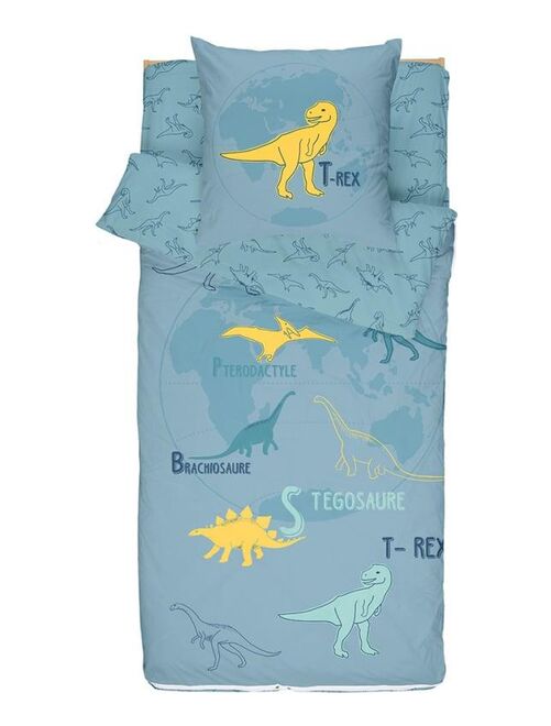 Housse de couette pour lit 1 personne 90x190cm Bleu Câlin Caradou