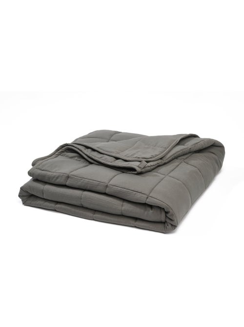 Bleu Câlin - Couette chaude lestée anti-stress couverture relaxante microfibre douce - Kiabi