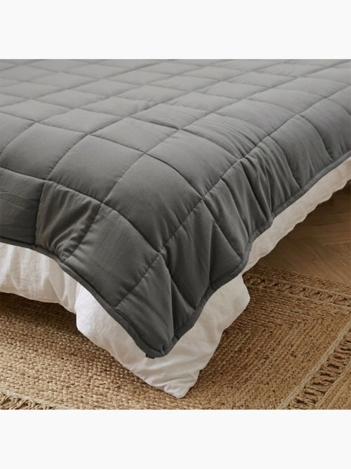 Bleu Câlin - Couette chaude lestée anti-stress couverture relaxante microfibre douce - Kiabi