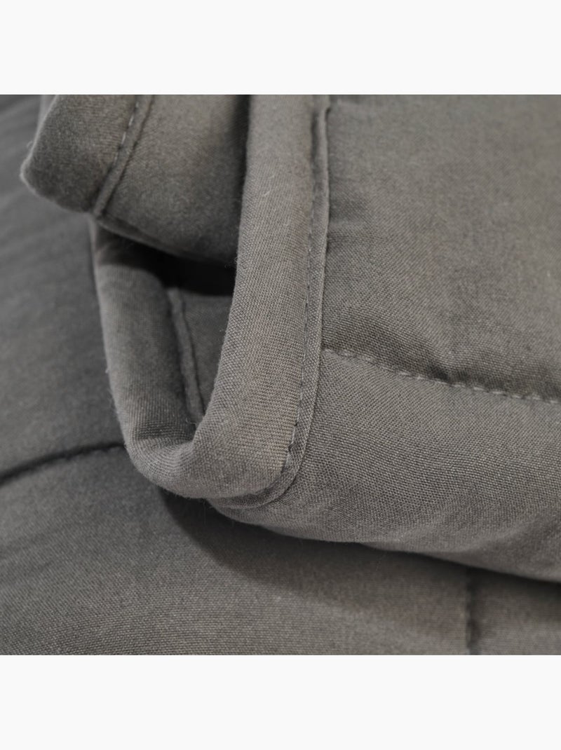 Bleu Câlin - Couette chaude lestée anti-stress couverture relaxante microfibre douce gris anthracite - Kiabi