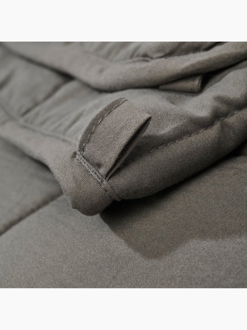 Bleu Câlin - Couette chaude lestée anti-stress couverture relaxante microfibre douce gris anthracite - Kiabi