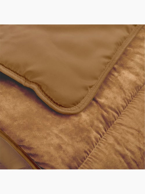 Bleu Câlin - Couette chaude réversible velours uni Moka - Kiabi