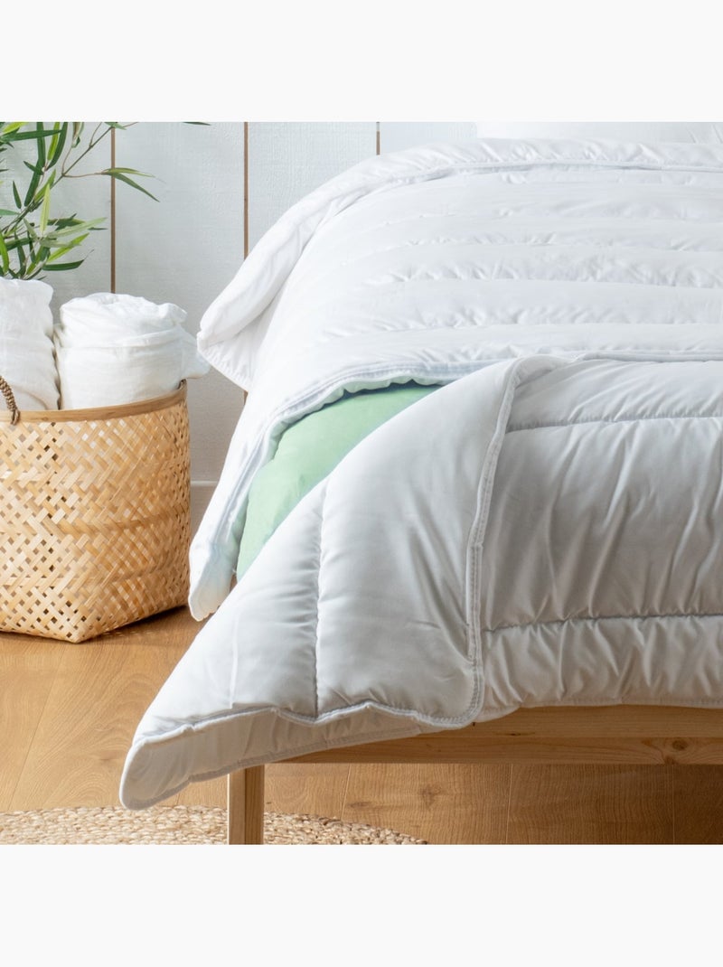 Bleu câlin - couette enfant evoutive 140x(150+50)cm coton bio Blanc - Kiabi