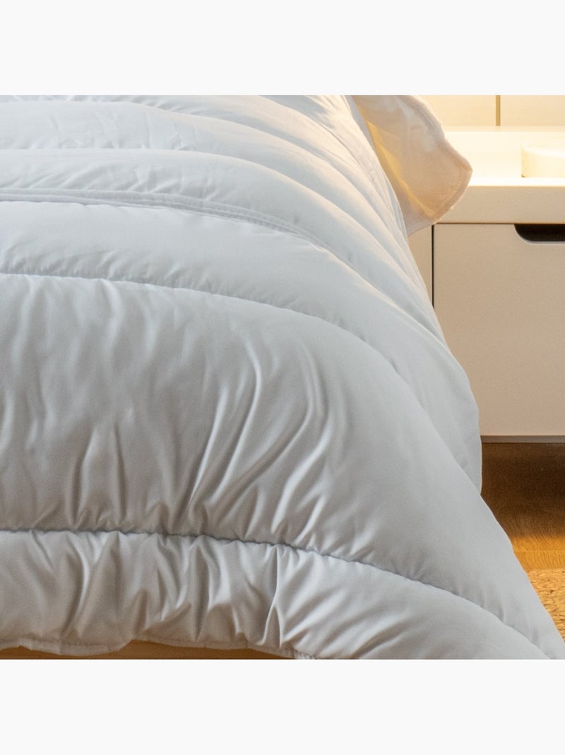 Bleu câlin - couette enfant evoutive 140x(150+50)cm coton bio Blanc - Kiabi