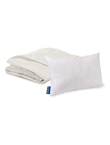 Bleu Câlin - Couette et oreiller bébé enveloppe coton bio