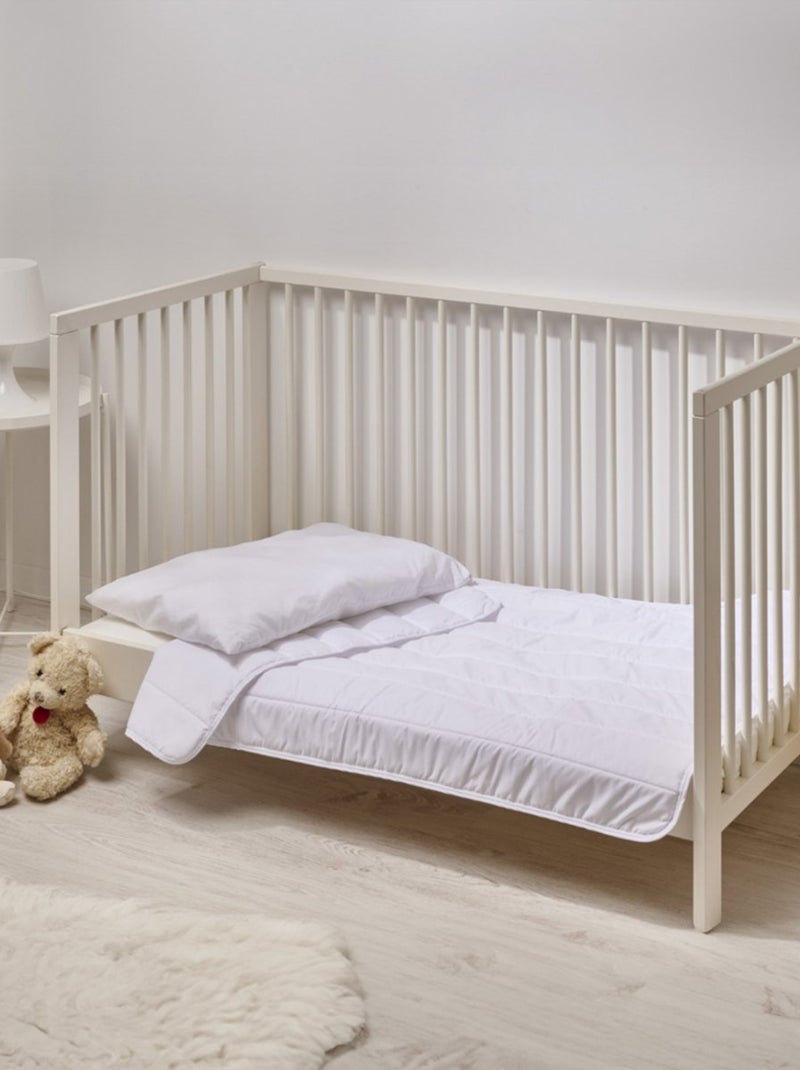 Bleu Câlin - Couette et oreiller bébé lavables à 95°C Blanc - Kiabi