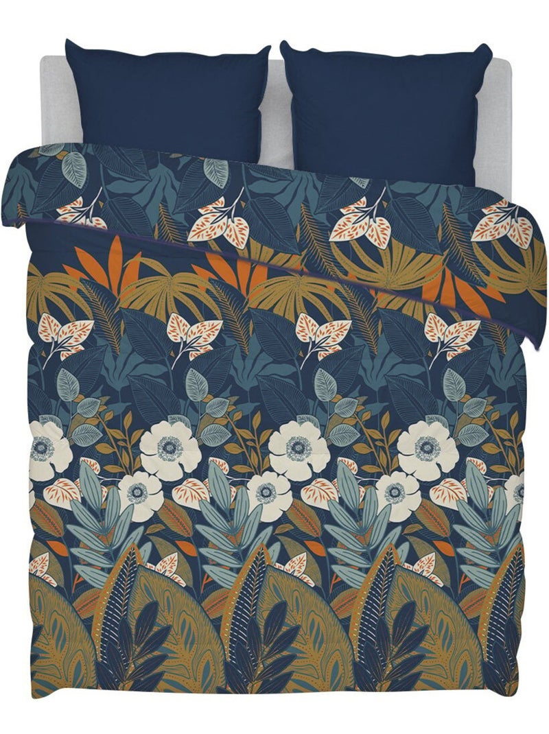 Bleu Câlin - Couette imprimée chaude la florale Bleu - Kiabi