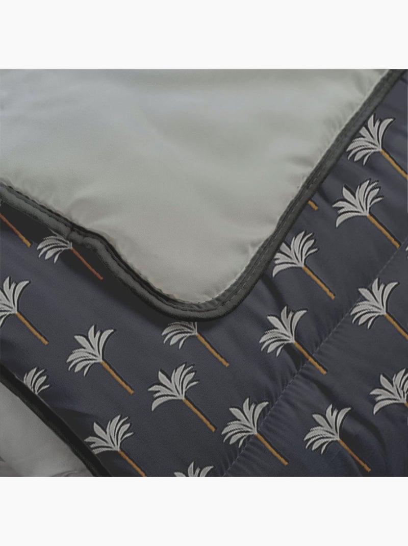 Bleu Câlin - Couette imprimée chaude Oasis Gris orage - Kiabi