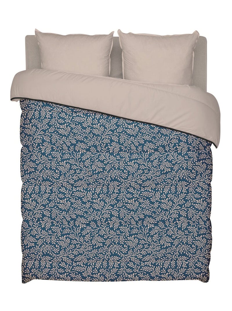 Bleu Câlin - Couette imprimée chaude Omara Bleu Beige - Kiabi