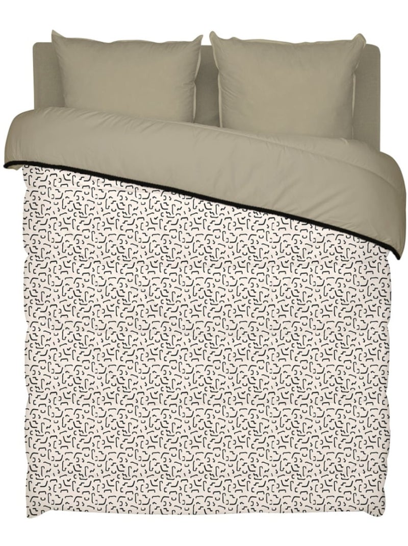 Bleu Câlin - Couette imprimée chaude Othon Beige naturel - Kiabi
