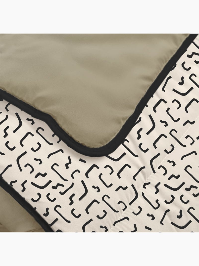Bleu Câlin - Couette imprimée chaude Othon Beige naturel - Kiabi