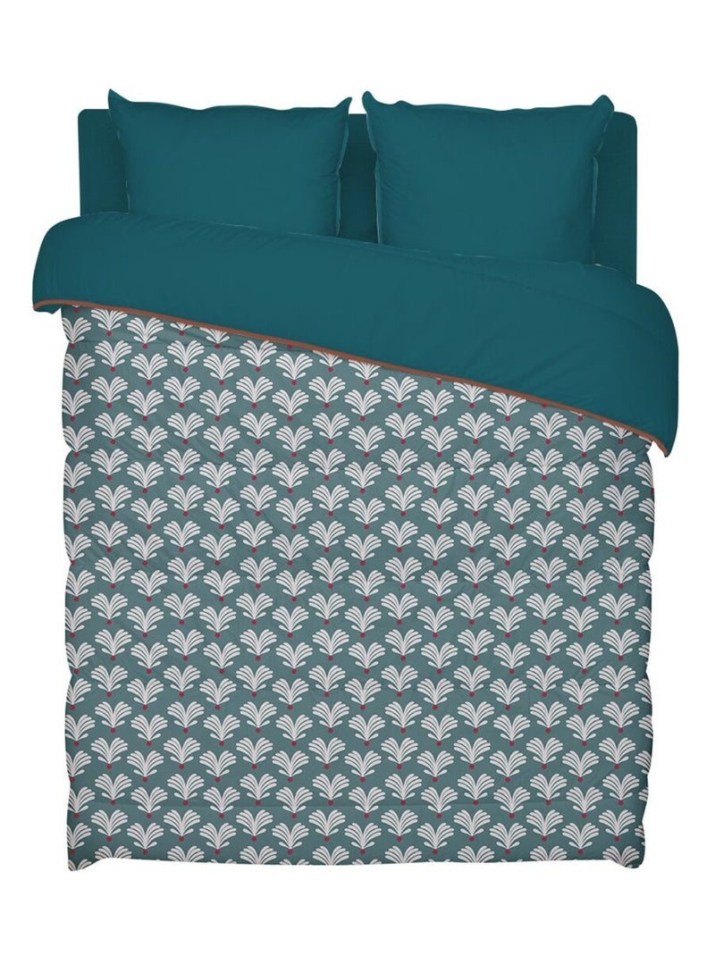 Bleu Câlin - Couette imprimée chaude Sully Bleu Vert - Kiabi