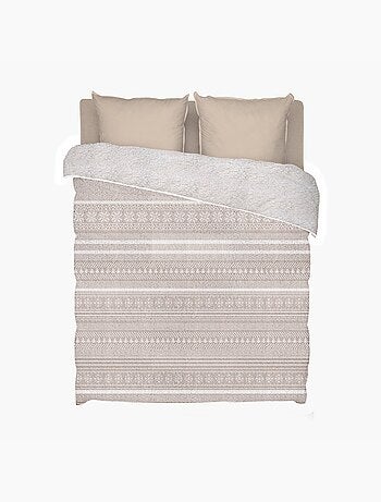 Bleu Câlin - Couette imprimée sherpa polaire chaude Chalet