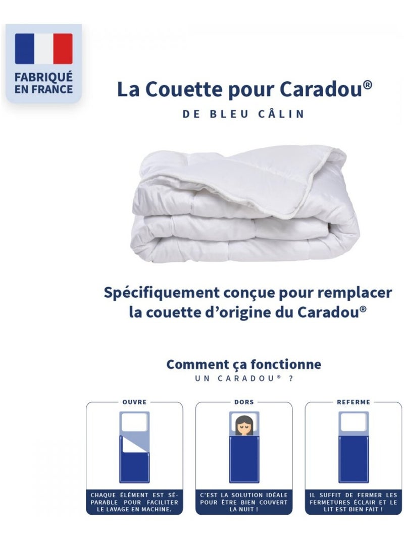 Bleu Câlin - Couette Tempérée Enfant Spéciale pour Ensemble Caradou® Blanc - Kiabi