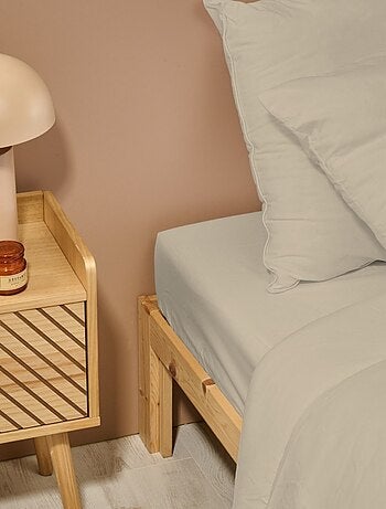 Bleu Câlin - Drap housse uni Percale de coton 80 fils/cm²