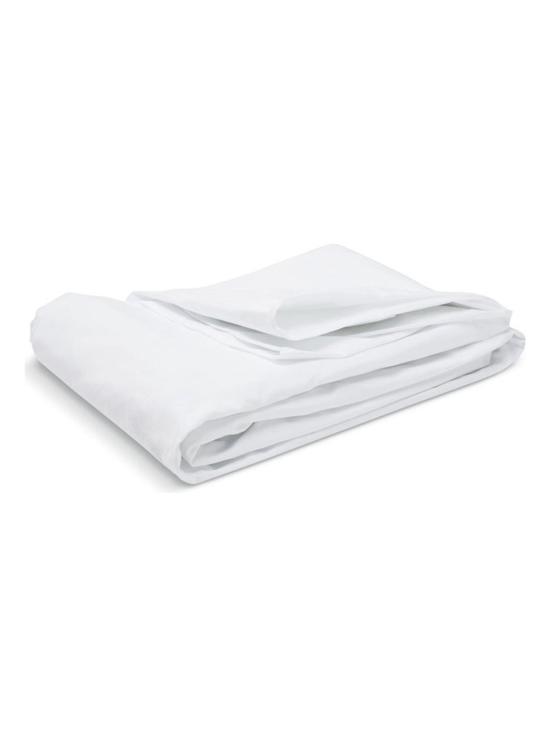 Bleu Câlin - Drap housse uni Percale de coton 80 fils/cm² Blanc - Kiabi