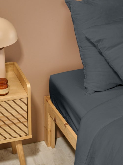 Bleu Câlin - Drap housse uni Percale de coton 80 fils/cm² - Kiabi Bleu Câlin - Drap housse uni Percale de coton 80 fils/cm² - Kiabi