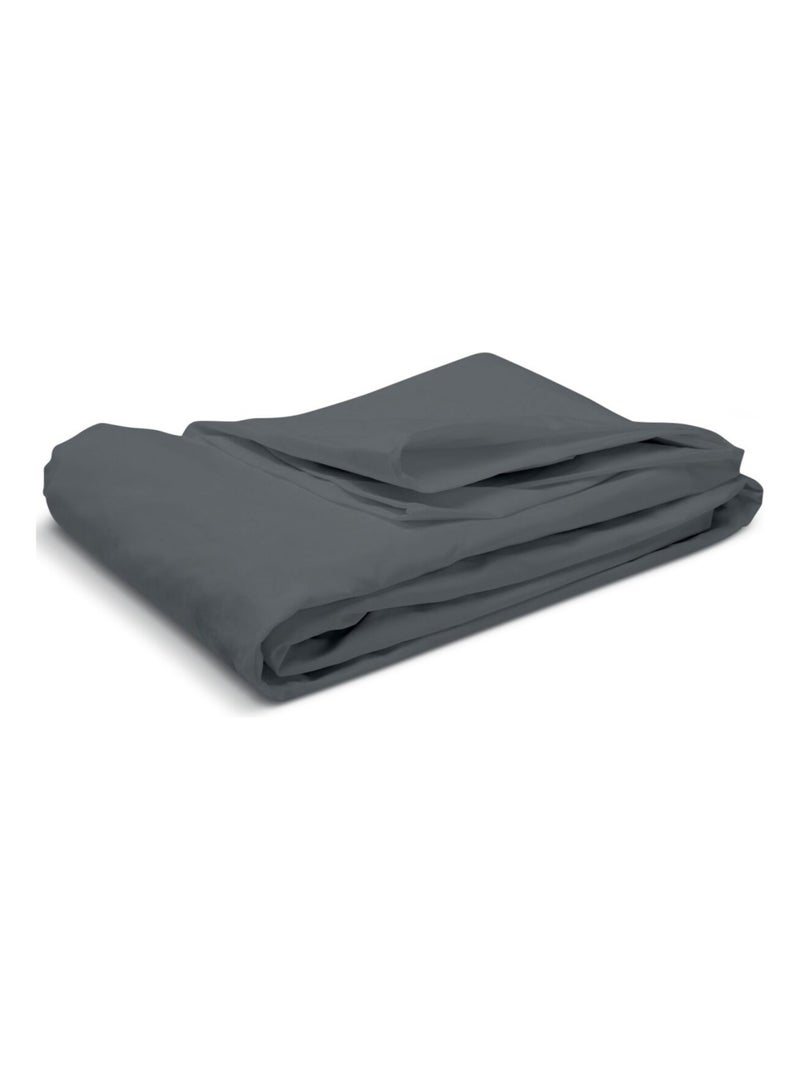 Bleu Câlin - Drap housse uni Percale de coton 80 fils/cm² gris anthracite - Kiabi