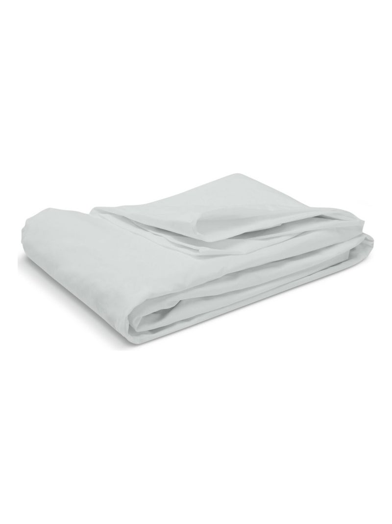 Bleu Câlin - Drap housse uni Percale de coton 80 fils/cm² Gris clair - Kiabi