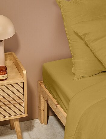 Bleu Câlin - Drap housse uni Percale de coton 80 fils/cm²