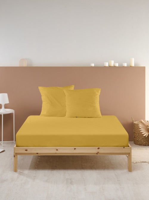 Bleu Câlin - Drap housse uni Percale de coton 80 fils/cm² - Kiabi