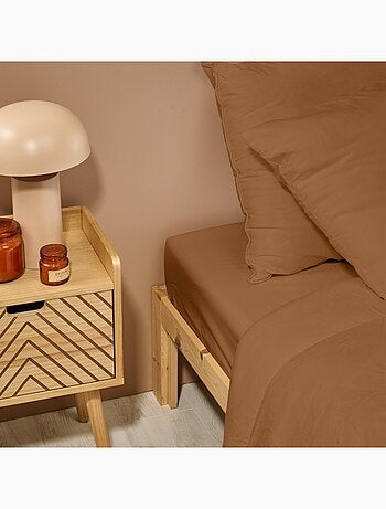 Bleu Câlin - Drap housse uni Percale de coton 80 fils/cm²