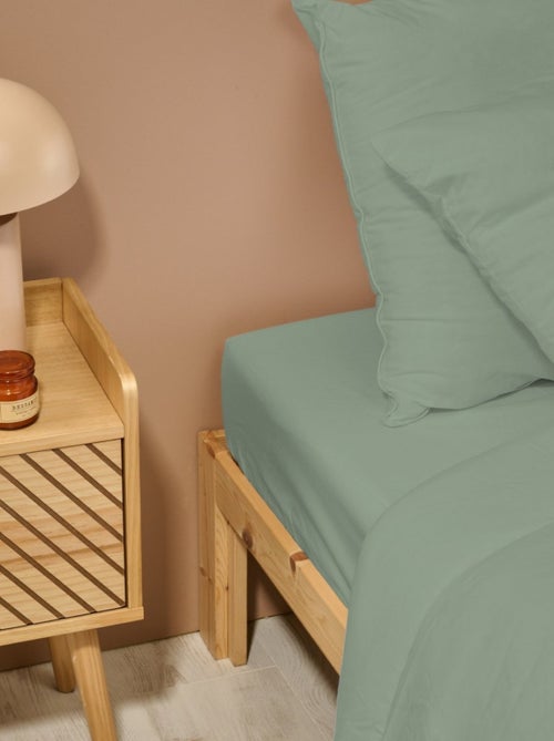 Bleu Câlin - Drap housse uni Percale de coton 80 fils/cm² - Kiabi