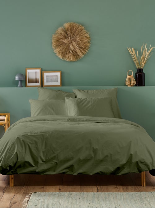 Bleu Câlin - Housse de couette unie Percale de coton 80 fils/cm² - Kiabi