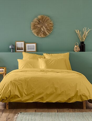 Bleu Câlin - Housse de couette unie Percale de coton 80 fils/cm²