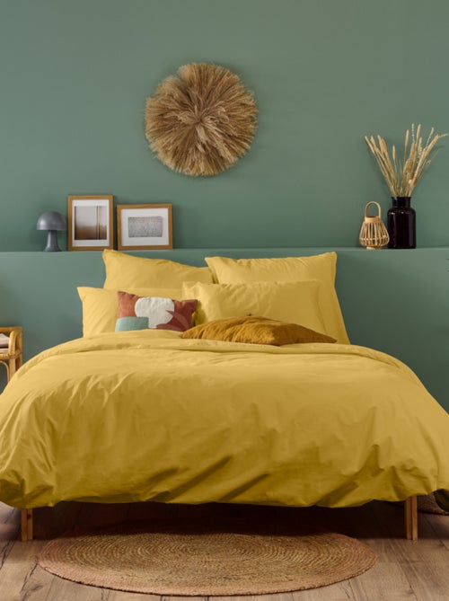 Bleu Câlin - Housse de couette unie Percale de coton 80 fils/cm² - Kiabi