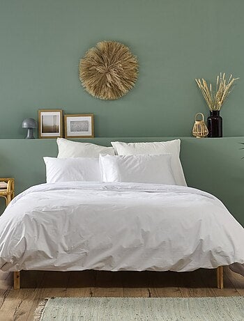 Bleu Câlin - Housse de couette unie Percale de coton 80 fils/cm²