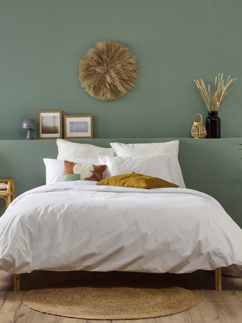 Bleu Câlin - Housse de couette unie Percale de coton 80 fils/m² Blanc - Kiabi