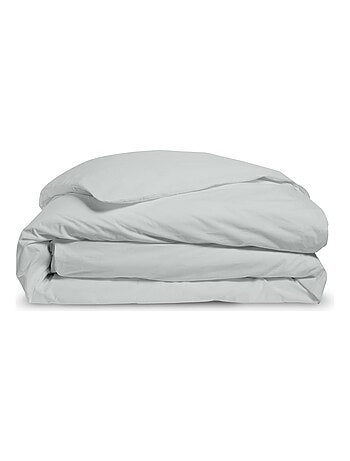 Bleu Câlin - Housse de couette unie Percale de coton 80 fils/m²