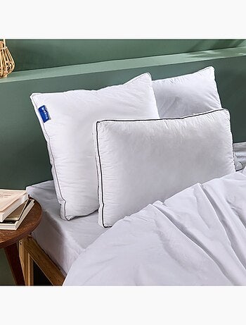 Bleu Câlin - Lot de 2 oreillers ferme sensation duvet premium