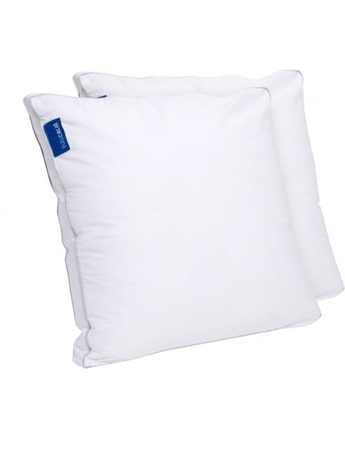 Bleu Câlin - Lot de 2 oreillers ultra moelleux volume Premium coton qualité percale - Kiabi Bleu Câlin - Lot de 2 oreillers ultra moelleux volume Premium coton qualité percale - Kiabi