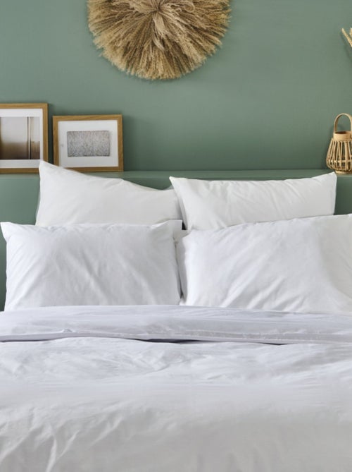 Bleu Câlin - Lot de 2 Taies d'oreiller unies Percale de coton 80 fils/cm² - Kiabi