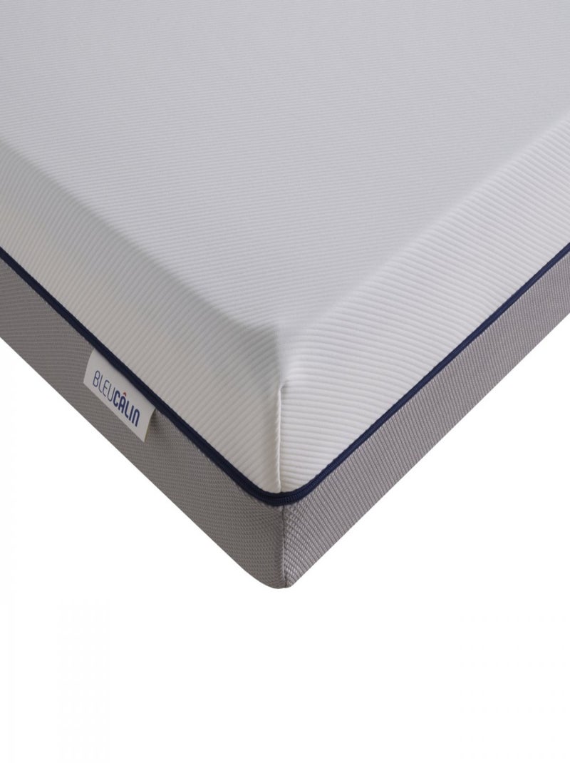 Bleu Câlin - Matelas mousse gel confort mi-ferme/ferme - épaisseur 20cm Bi-face Blanc Gris Bleu - Kiabi
